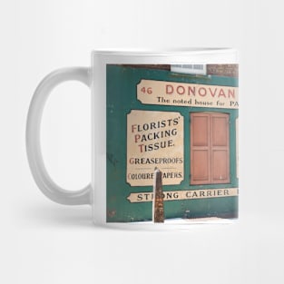 Vintage sign in London Donovan Brothers old business Mug